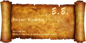 Beier Bianka névjegykártya